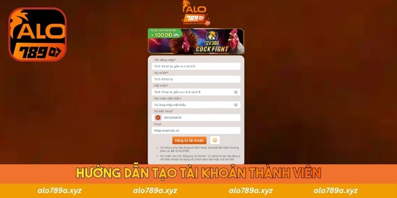 Hướng dẫn tạo tài khoản thành viên