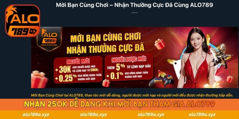 Nhận 250k dễ dàng khi mời bạn tham gia Alo789
