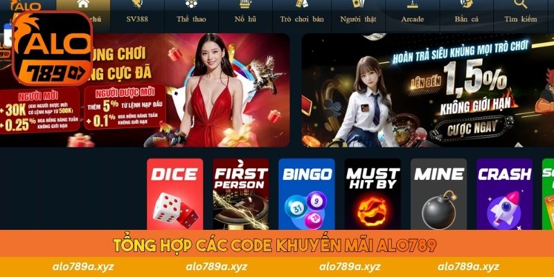 Tổng hợp các code khuyến mãi Alo789 